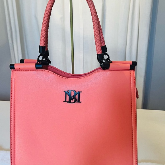 Bagley Mischka Coral Structured Top Handle Handbag NWT‎ Elegant Braided Handle - Picture 8 of 8